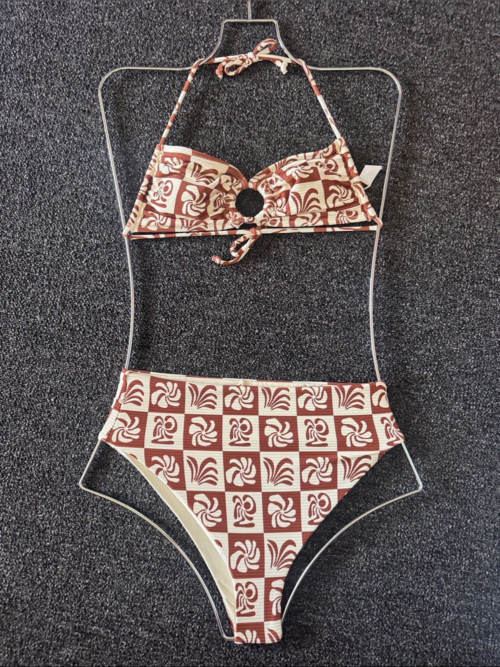 Brown Patterned Two-Piece Swimsuit - Brand sisstr